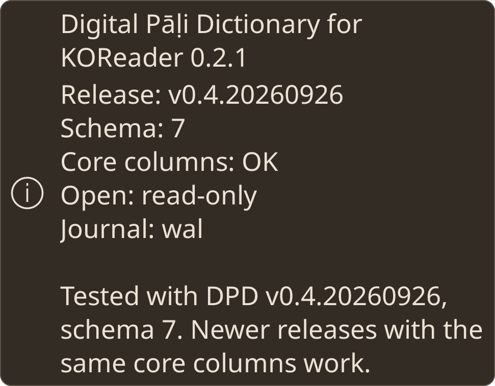 database status: core columns OK