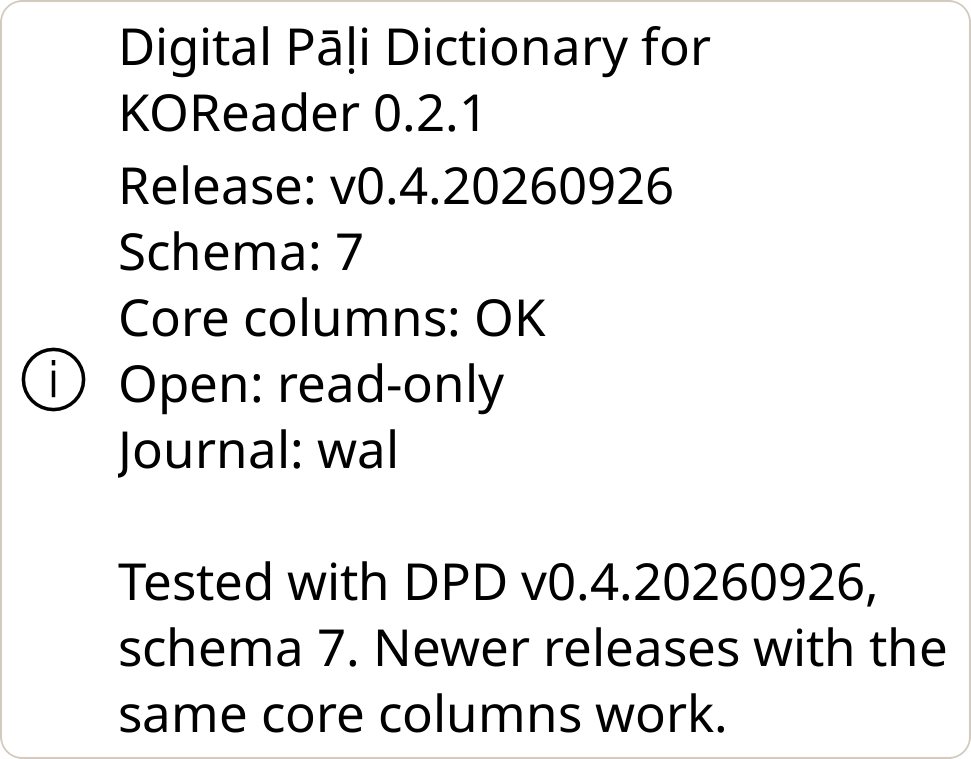 database status: core columns OK