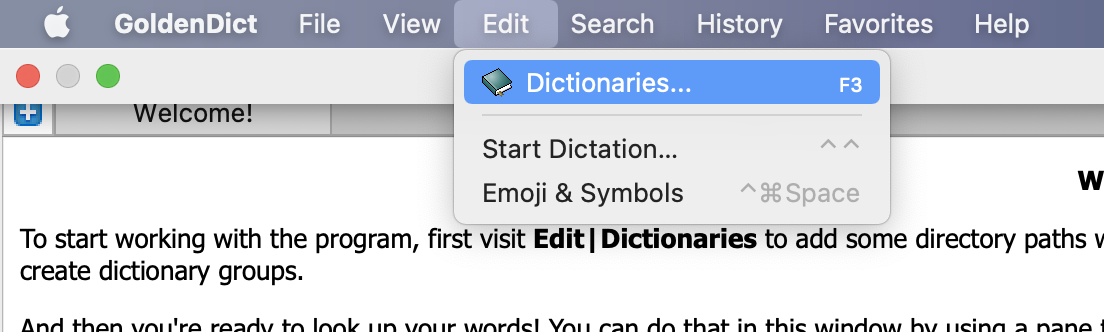 edit dictionaries